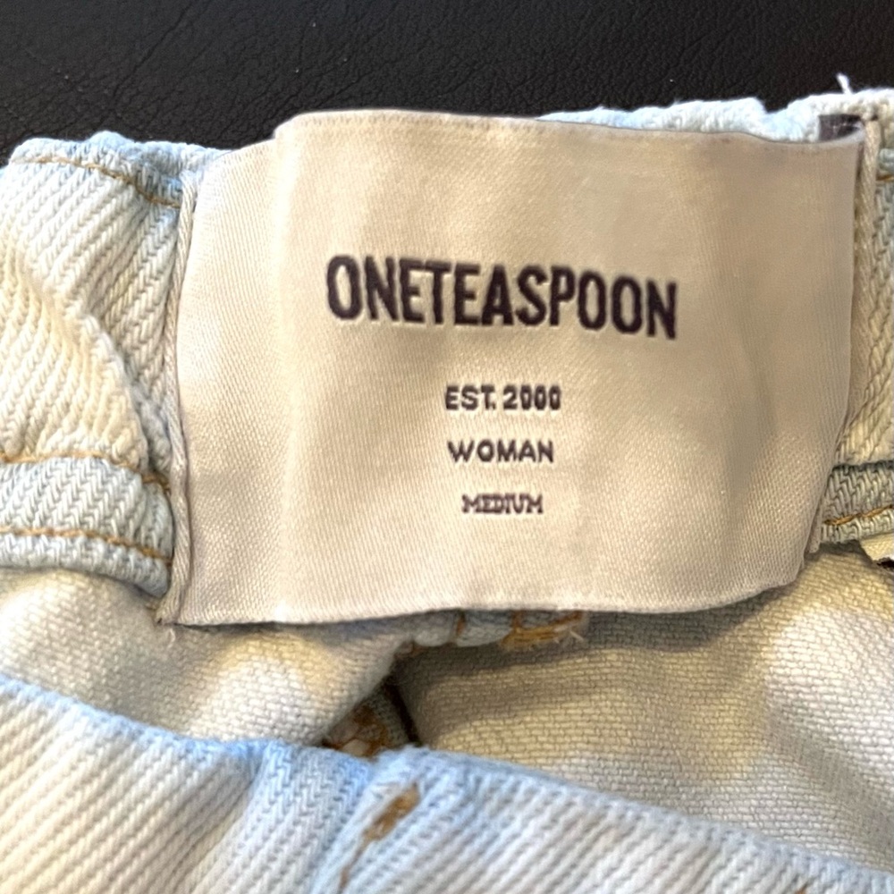 One Teaspoon Light Wash Boyfriend Jeans with Drawstring Waist - Picture 12 of 13